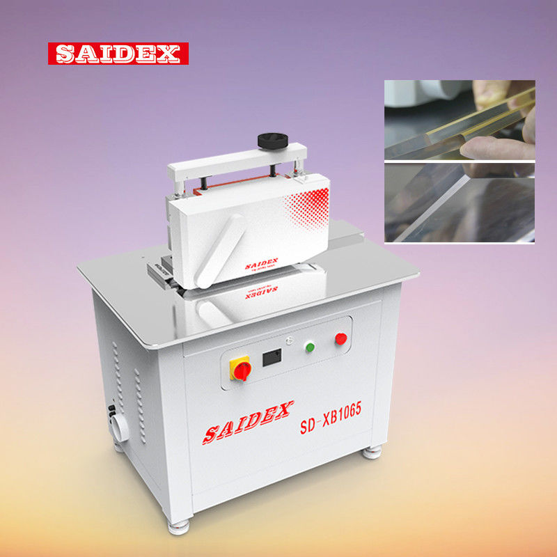 220V 50HZ/60HZ এক্রাইলিক R3 / R4 / R5 গোলাকার কোণ পলিশিং এবং ট্রিমিং মেশিন বিনিময়যোগ্য ছুরি 45 ডিগ্রি বেভেলড এজ চ্যামফারিং মেশিন