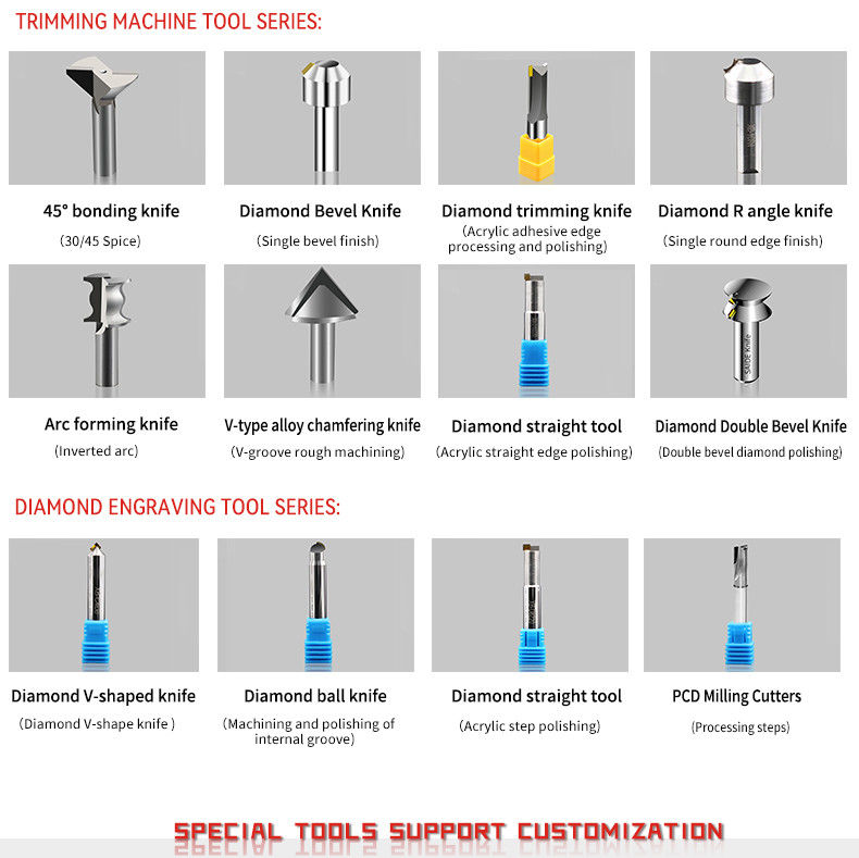 প্রাকটিক্যাল সিএনসি ফ্রিজিং কাটিয়া সরঞ্জাম শিল্প অ্যাক্রিলিক সিএনসি চ্যামফার সরঞ্জাম অ্যাক্রিলিক উচ্চ গতির কাটিয়া জন্য